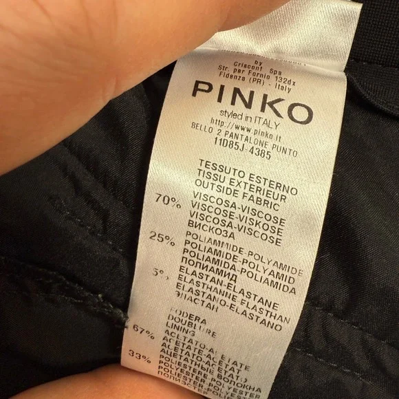 PINKO Bello 2 Pantalone Punto Black Trousers Womens Size 6 - Picture 4 of 8